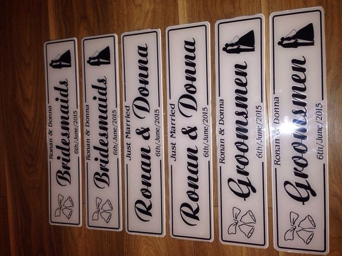 custom wedding number plates