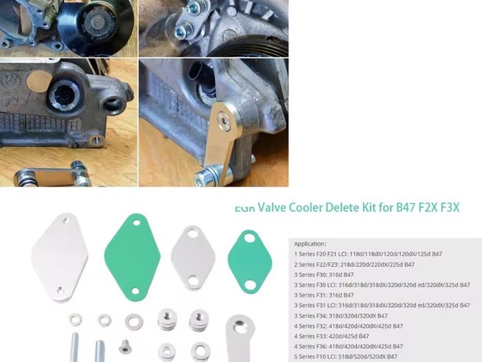 Valve Cooler Del Kit GASKET for BMW F20 F21 F22 F23 F30 F31 F32 with B47 2.0 D engines 118d 120D 320d 425d 520d 525dx G30 G01 X3