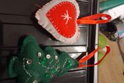 Handmade felt Christmas tree decorations - set of 3