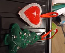 Handmade felt Christmas tree decorations - set of 3