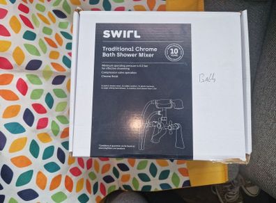 Swirl Traditional Chrome Bath Shower Mixer