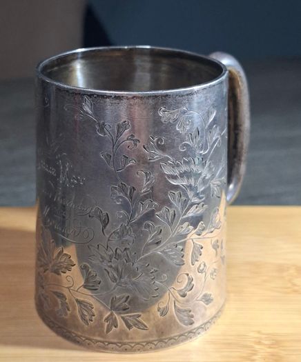 Solid Silver Victorian silver christening mug