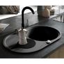 Granite Kitchen Sink Single Basin Oval Black Image 5