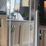 Overview                        white freestanding LED full-length jewelery cabinet mirror Image 2