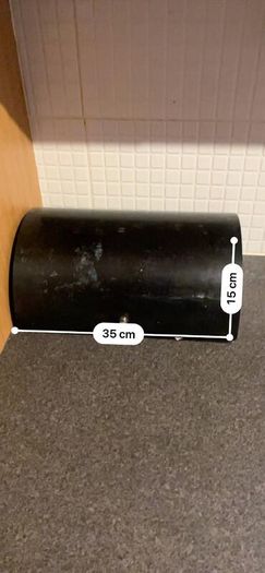 Black Metal Bread Bin / Bread Box