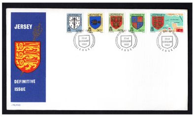 1982 Jersey Definitive (Arms of Jersey Families) Stamps First Day Cover (FDC)