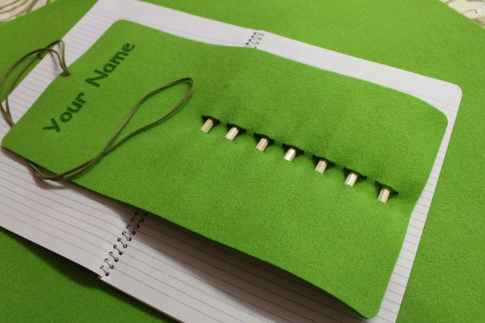 Back to School Personalised Unique Felt Pencil Case