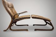 Iconic Vintage Norwegian Lounge Chair &amp; Footstool