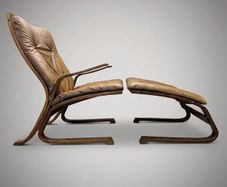 Iconic Vintage Norwegian Lounge Chair & Footstool