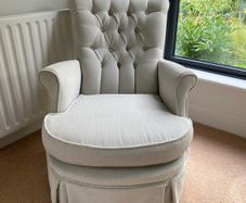 Button back armchair