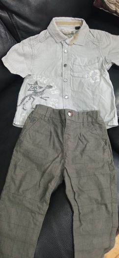 Boys Outfit / Shirt and check Trousers