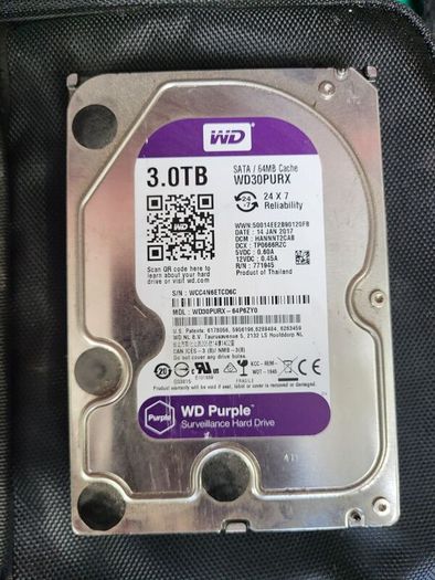 WD Purple 3.0TB Surveillance HDD | WD30PURX | 64MB Cache
