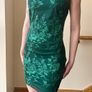 Quiz Emerald Green Sequin Floral Midi Dress | Size 10 Image 4