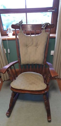 Dutch Oak Rocking Chair with Cushions