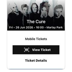 The Cure Marley Park 26th June