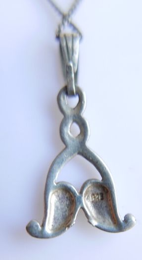 Vintage Sterling Silver 925 Pendant Necklace length 18" - 2,7g