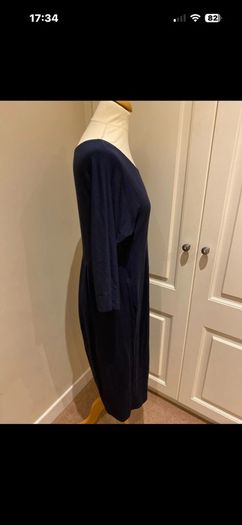 Masai viscose/elastane size 14 navy dress w pockets