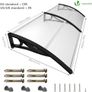Front Door Canopy Outdoor Awning, Rain Shelter for Back Door, Porch, Patio, Window, 200 x 80 cm, Black Image 2