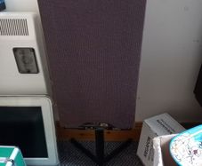 Pair of vintage KEF speakers on original stands