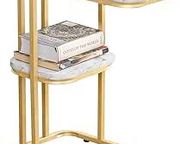 main image for ad Side Table  faux marble with Golden Metal Frame