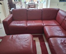 Red leather corner suite
