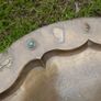 Antique Large 34"  Eastern Brass Tray Table Top Handmade Image 7