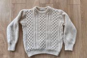 Arran crafts cream beige wool jumper sweater S