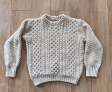 Arran crafts cream beige wool jumper sweater S