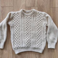 Arran crafts cream beige wool jumper sweater S