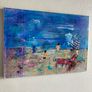 48cm Original Abstract Painting FRAMED Original Seascape beachscape Original Beach Art Image 6