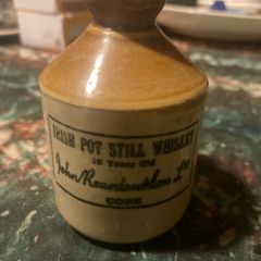 Rare Irish whiskey stoneware bottle free postage
