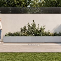 Extra-Large Galvanised Steel Raised Garden Planter 360 x 40 x 40 cm