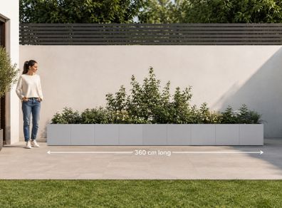 Extra-Large Galvanised Steel Raised Garden Planter 360 x 40 x 40 cm