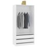 Wardrobe White 100x50x200 cm Chipboard Image 3