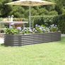 Garden Raised Bed Galvanised Steel 224x80x36 cm Grey Image 3
