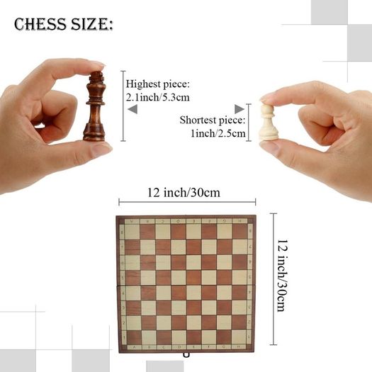 NEW SALE | Folding Wooden Chess Set Lightweight Handcrafted Chess Game Board Set with Storage Slots