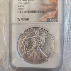 2020 American Silver Eagle MS70 graded NGC coin