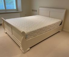 Sleigh bed and mattress