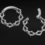 Silver spiked chain ear hangers - pair (2 pieces) Image 4