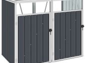 Double Garbage Bin Shed Anthracite 143x81x121 cm Steel