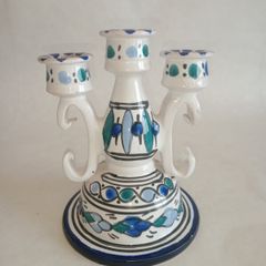 Tunisian Hand Painted Pottery Candle Holder