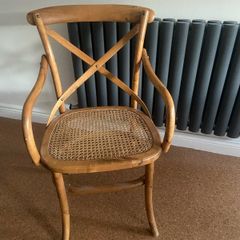 Vintage Rattan Bentwood X Cross back dining chair Farmhouse Country