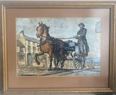 Jack Butler Yeats RHA The Post Car Hand Coloured Cuala Press Print