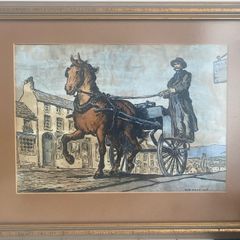Jack Butler Yeats RHA The Post Car Hand Coloured Cuala Press Print