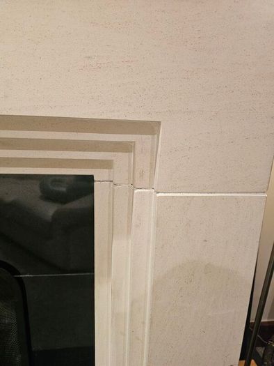 fire place. Limestone