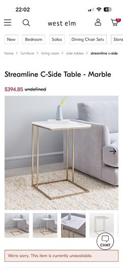 West Elm Marble Side Table