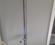 Shakespeare 12ft beachcaster fishing rod and real