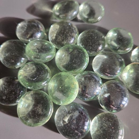 NEW Light Green Flat Glass Marbles