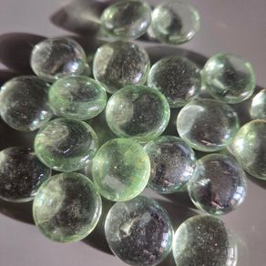 NEW Light Green Flat Glass Marbles