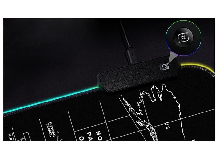 New Large Color LED Computer Mouse Pad World Map Gaming Mouse Keyboard Mat #1434